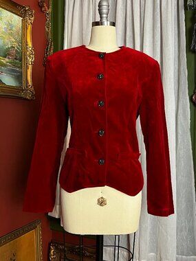 Vintage Italian Red Velvet Jacket